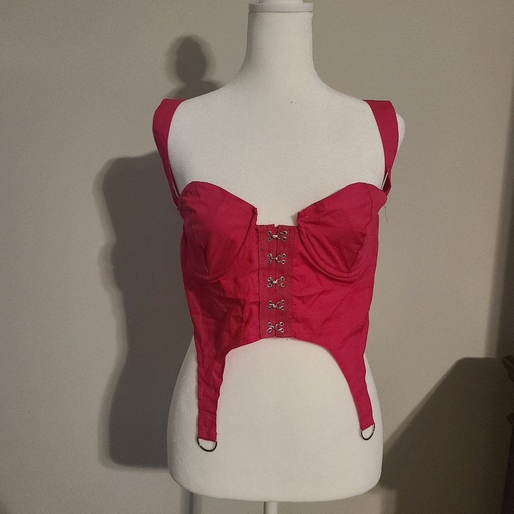 Pink Corset Crop Top Size Large